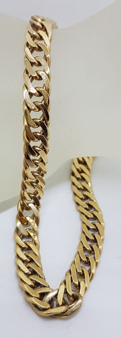 9ct Yellow Gold Long Flat Curb Link Bracelet - Ladies / Gents