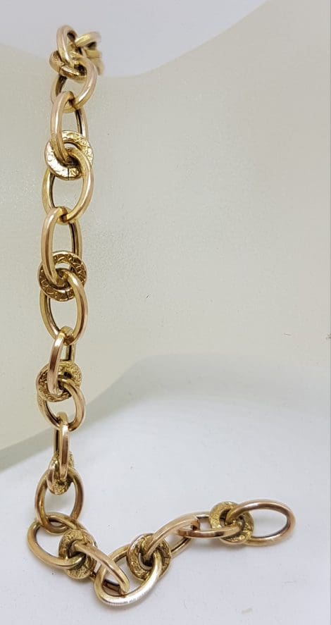 9ct Yellow Gold Unusual Circular Link Bracelet