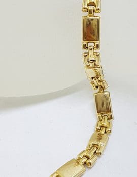 9ct Yellow Gold Flat Box Design Link Bracelet