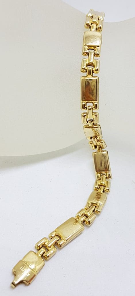 9ct Yellow Gold Flat Box Design Link Bracelet