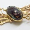 9ct Yellow Gold Boulder Opal Ornate Twist/ Bow Brooch – Antique / Vintage