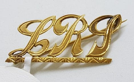 9ct Yellow Gold Initialed L.R.S. Brooch – Antique / Vintage