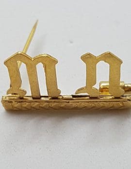 9ct Yellow Gold Initial M.N. Brooch – Antique / Vintage