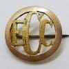 9ct Rose Gold Initialed E.C.C. Round Brooch – Antique / Vintage