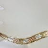 9ct Yellow, Rose & White Gold Flat Graduated Link Necklace / Chain - Three Tone