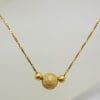 9ct Yellow Gold 3 Ball on Snake Necklace / Chain - Stardust Effect