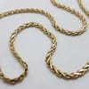 9ct Yellow Gold Thick Wheat Link Necklace