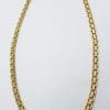 9ct Yellow Gold Flat Link Wide Necklace / Chain