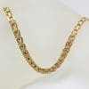 9ct Yellow Gold Flat Link Wide Necklace / Chain