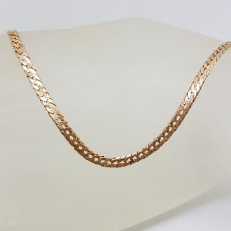 9ct Rose Gold Flat Flat Curb Necklace / Chain