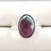 Sterling Silver Oval Ruby Zoisite Ring