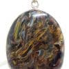 Sterling Silver Large Oval Pietersite Pendant on Silver Chain