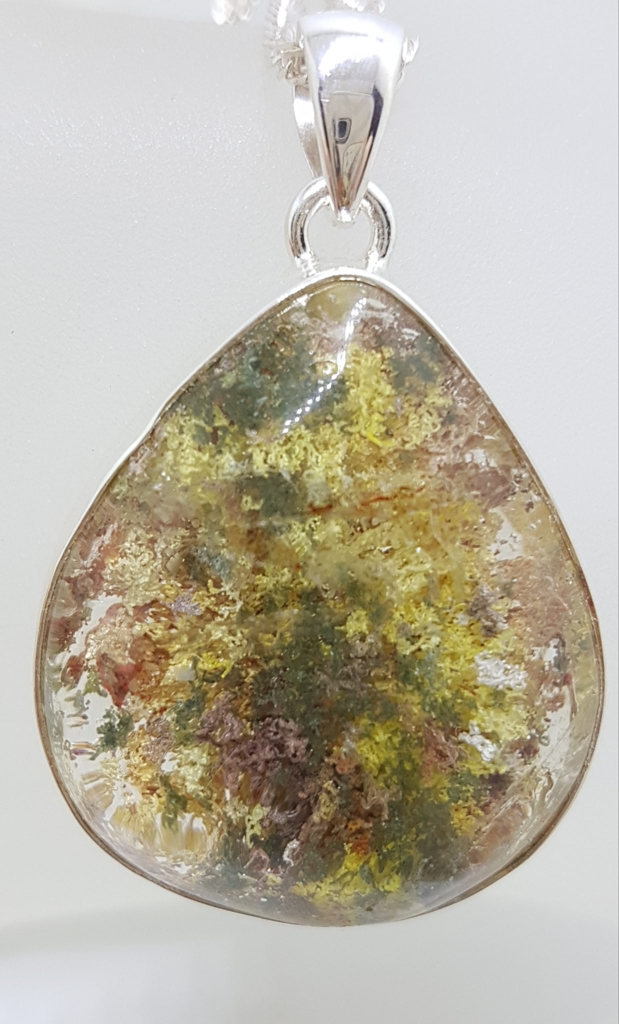 Sterling Silver Large Teardrop / Pear Shape Pendant on Silver Chain