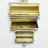 Sterling Silver Unusual Shaped Long Multi-Colour Citrine Pendant on Silver Chain