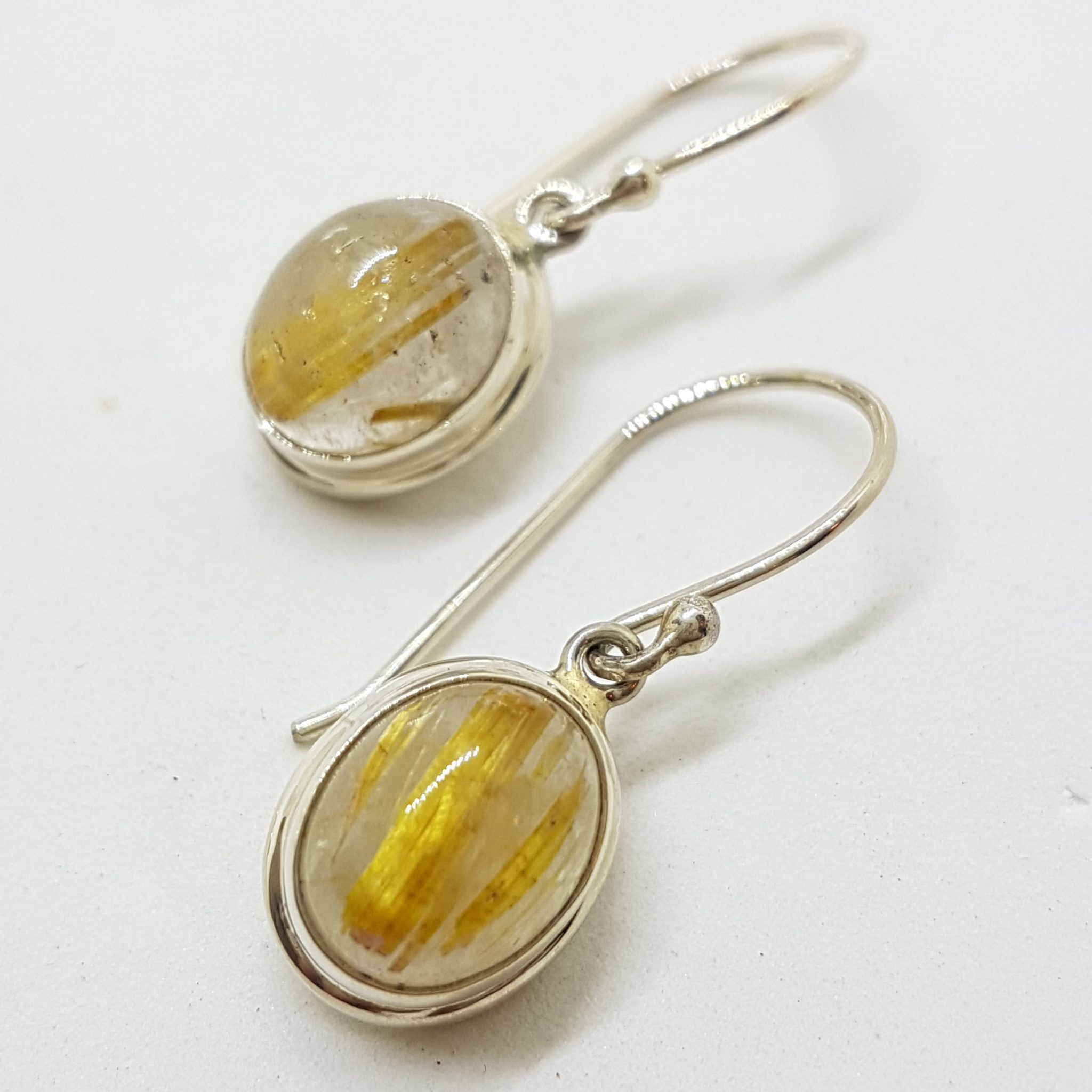 20200721_205839 Sterling Silver Oval Rutilated Quartz Drop Earrings