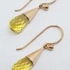 9ct Rose Gold Citrine Ball in Cone Drop Earrings