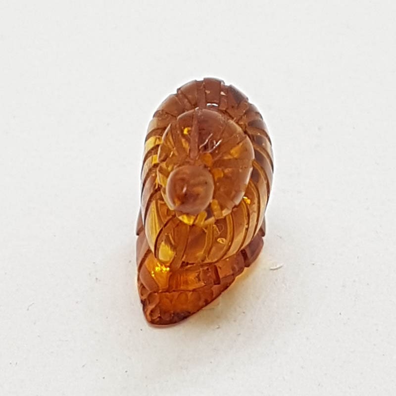 20200730_141143 Hand Carved Natural Baltic Amber Small Snail Figurine / Statue