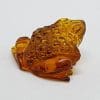 Hand Carved Natural Baltic Amber Small Frog / Toad Figurine / Statue