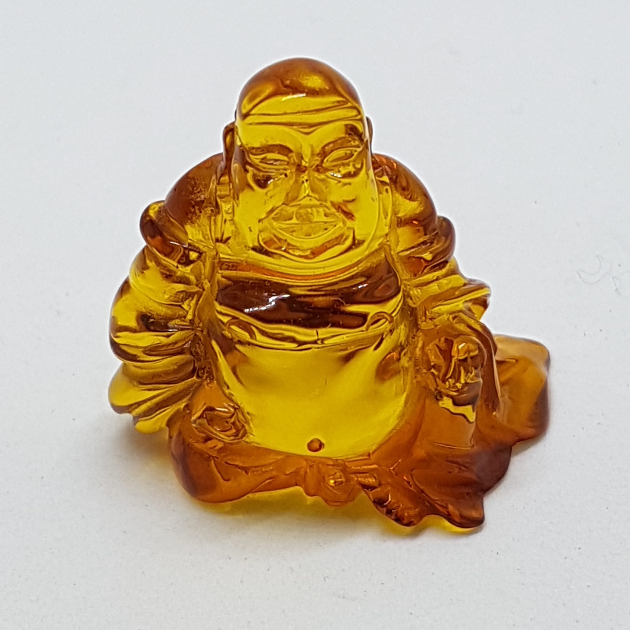 20200730_143721 Hand Carved Natural Baltic Amber Small Buddha / Budai Figurine / Statue