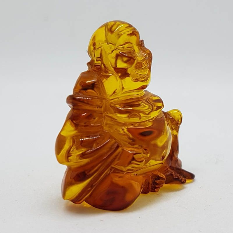20200730_143801 Hand Carved Natural Baltic Amber Small Buddha / Budai Figurine / Statue