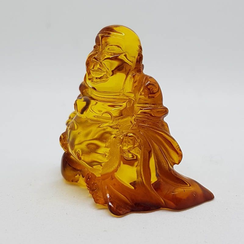 20200730_143901 Hand Carved Natural Baltic Amber Small Buddha / Budai Figurine / Statue
