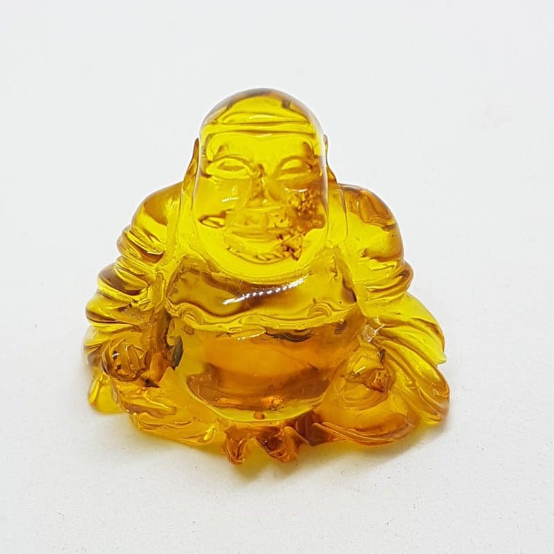 Hand Carved Natural Baltic Amber Small Buddha / Budai Figurine / Statue