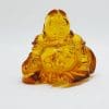 Hand Carved Natural Baltic Amber Small Buddha / Budai Figurine / Statue 1