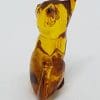 Hand Carved Natural Baltic Amber Small Cat Figurine / Statue 3