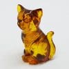 Hand Carved Natural Baltic Amber Small Cat Figurine / Statue 3
