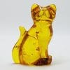 Hand Carved Natural Baltic Amber Small Cat Figurine / Statue 4