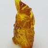 Hand Carved Natural Baltic Amber Small Owl Figurine / Statue 3
