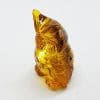 Hand Carved Natural Baltic Amber Small Owl Figurine / Statue 1