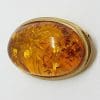 9ct Yellow Gold Oval Baltic Amber Brooch