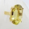 9ct Yellow Gold Large Oval Claw Set Citrine Cocktail Ring