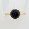 9ct Yellow Gold Round Onyx Ring – Stackable