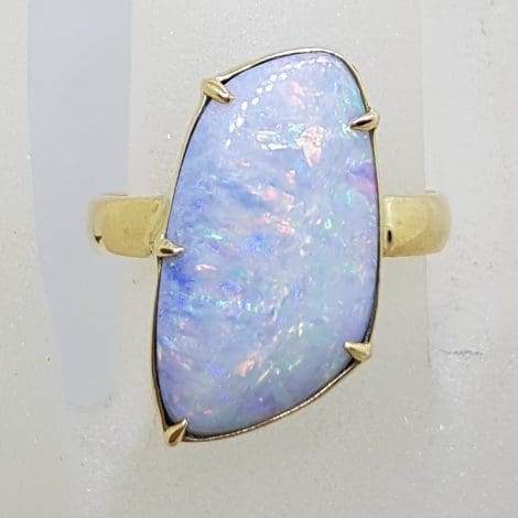 9ct Yellow Gold Blue and Multi-Colour Opal Ring
