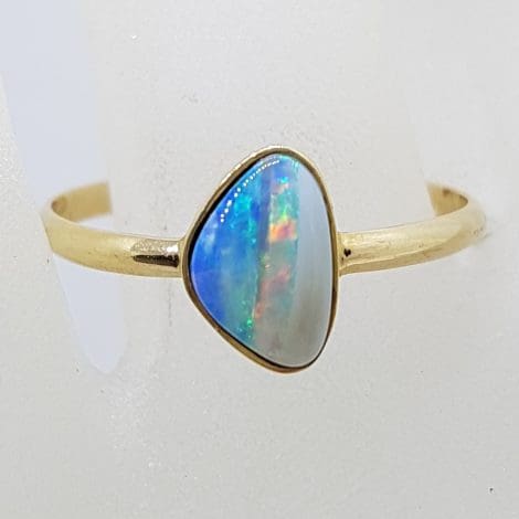 9ct Yellow Gold Multi-Colour Opal Ring
