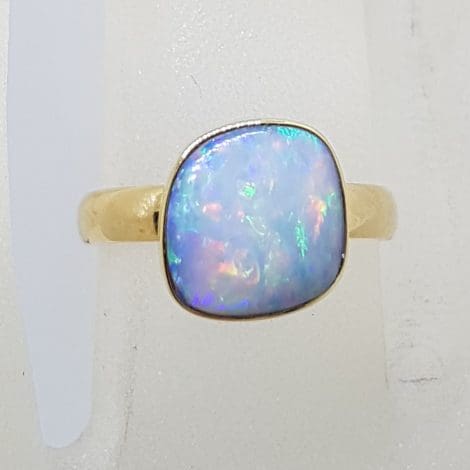 9ct Yellow Gold Blue and Multi-Coloured Opal Ring