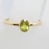 9ct Yellow Gold Peridot Oval Bezel Set Ring - Stackable