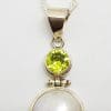 Sterling Silver Mabe Pearl & Peridot Pendant on Silver Chain