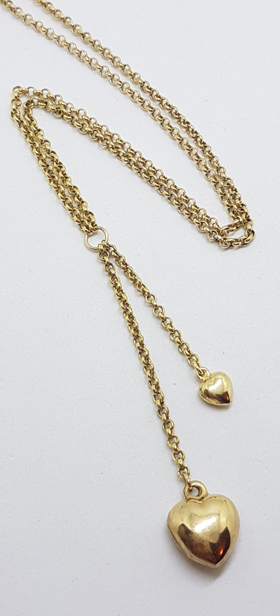 9ct Yellow Gold Silver Filled Heart Drop Necklace