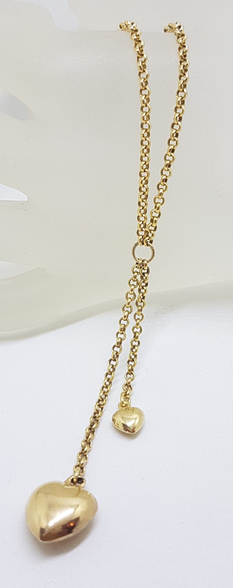 9ct Yellow Gold Silver Filled Heart Drop Necklace