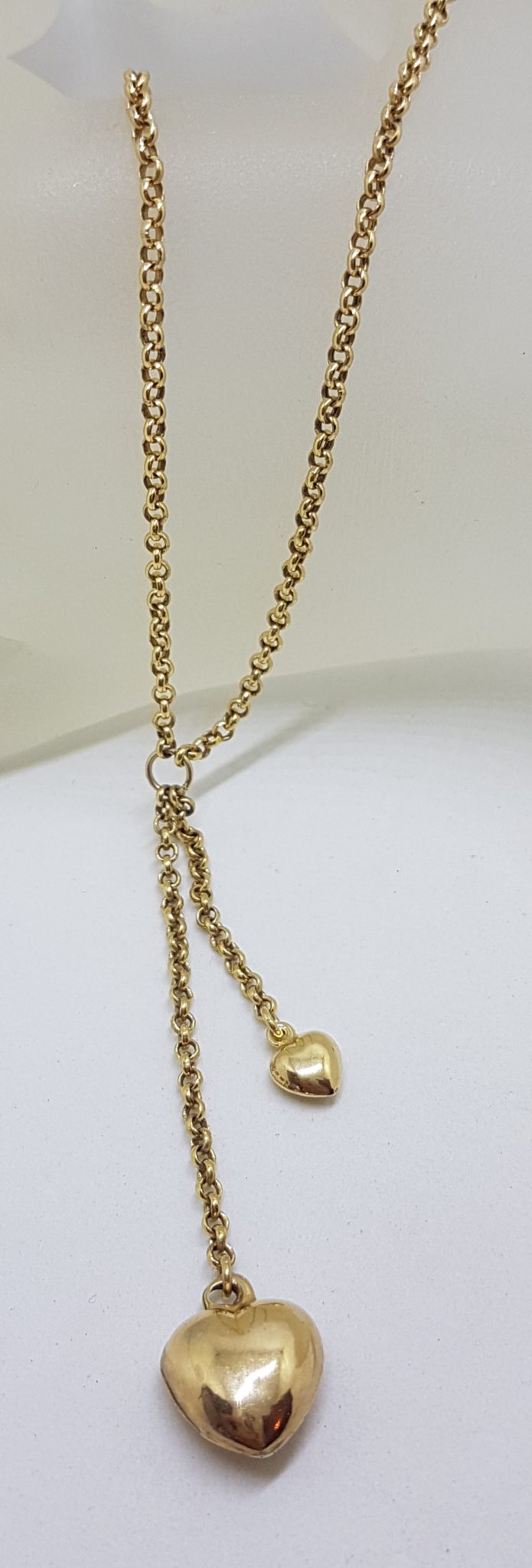 9ct Yellow Gold Silver Filled Heart Drop Necklace