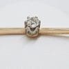 9ct Yellow Gold Solitaire Diamond Bar Brooch