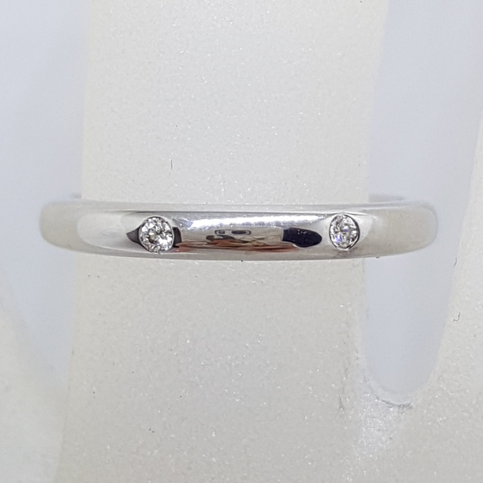 20200811_124708 18ct White Gold Two Diamond Wedding Band / Ring