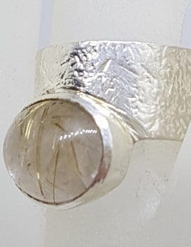 Sterling Silver Wide Oval Rutilated Quartz Ring