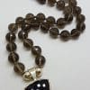Sterling Silver Smokey Quartz Bead Necklace