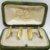 14ct Yellow Gold Oval Cufflinks - Vintage / Antique