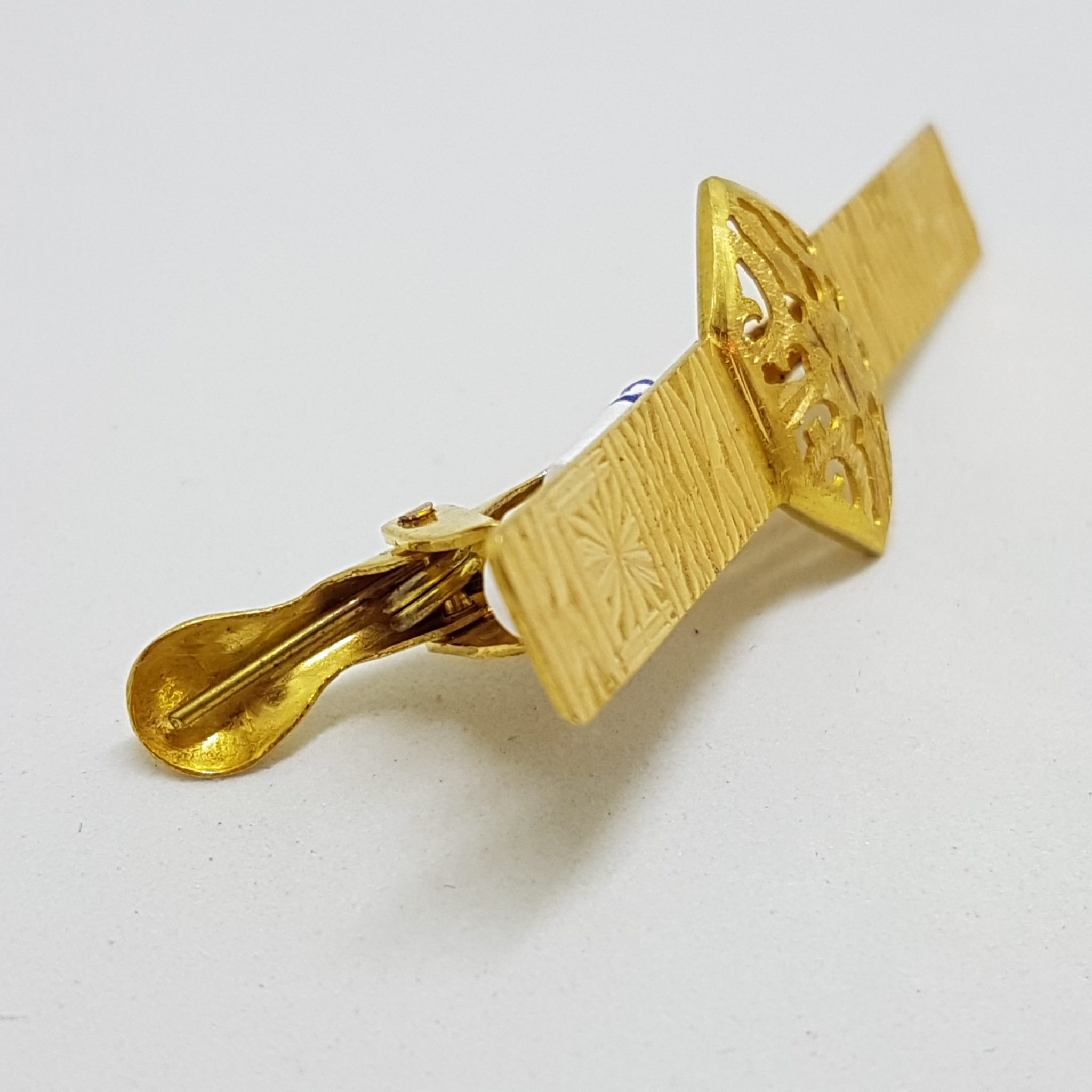 20200820_185357 22ct Yellow Gold Ornate Filigree Tie Clip / Tie Bar