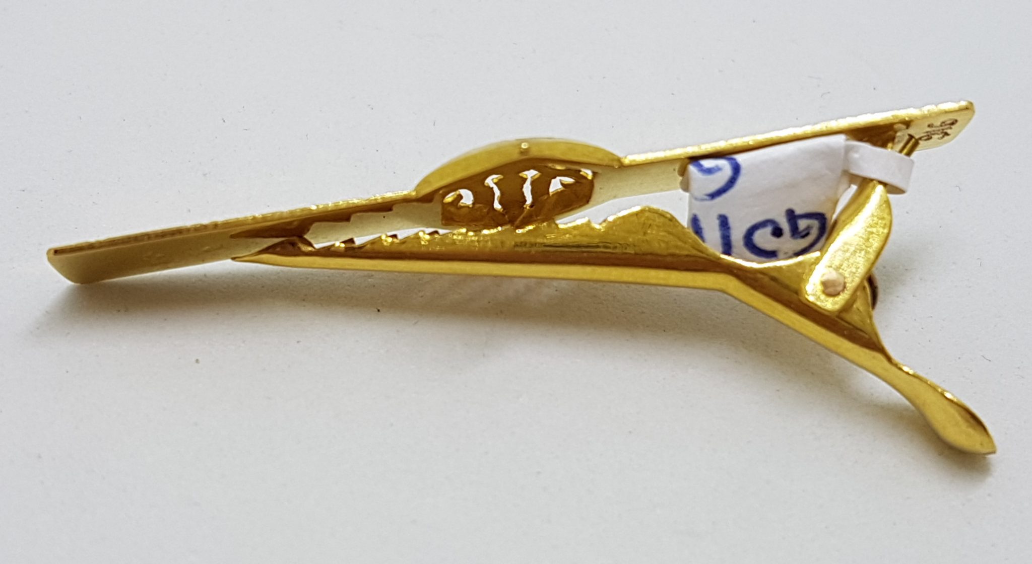 20200820_185413 22ct Yellow Gold Ornate Filigree Tie Clip / Tie Bar
